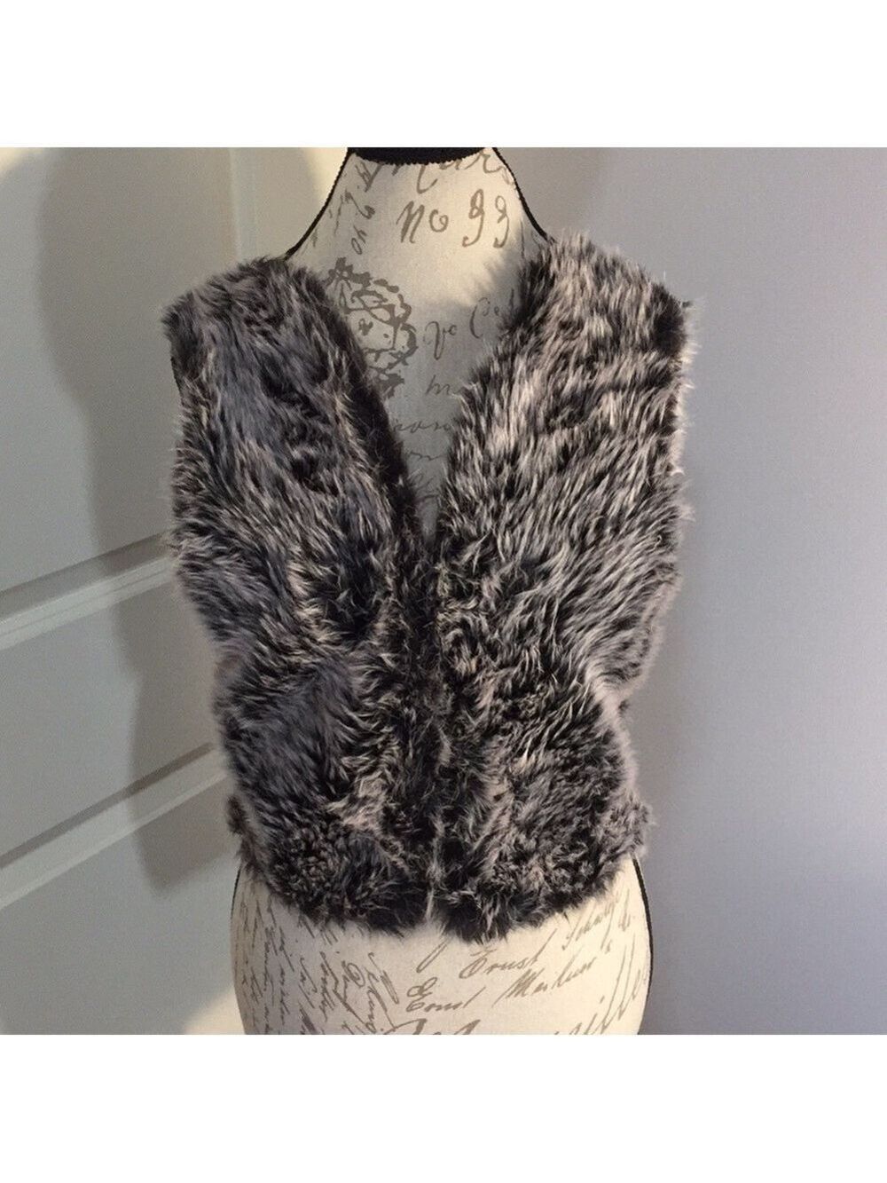 Love Rocks Faux Fur Vest with Crochet Back